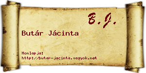 Butár Jácinta névjegykártya
